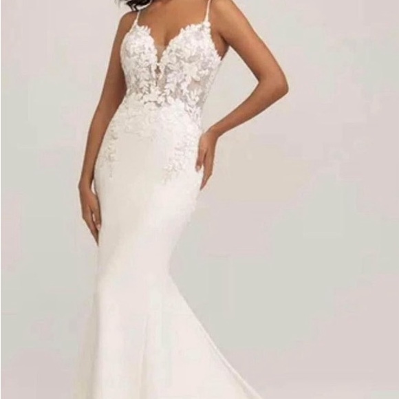 Elegant White Lace Bridal Gown - Picture 1 of 3